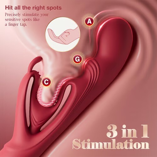 Buyging™ Hollow Ears Design Dual Motor 10*10 Vibrating Rabbit Vibrator