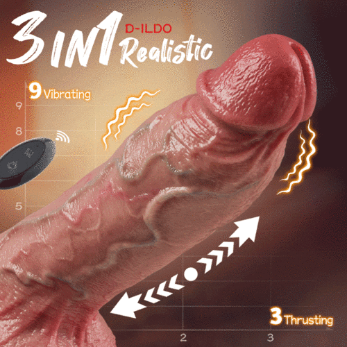 Buyging™ 9 Vibratging 3 Thrusting Realistic Dildo Flesh Like Real Skin Dildo 10.8 Inch