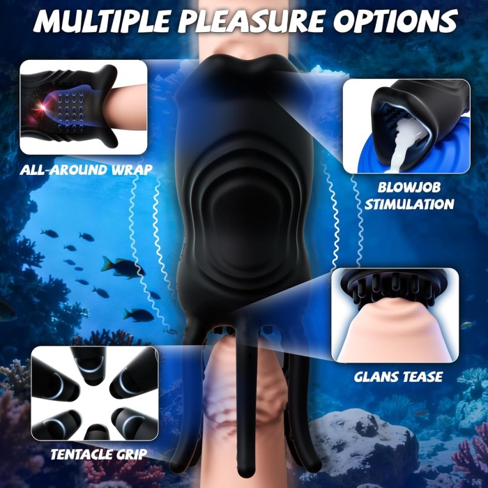 Buyging™ Sex Toys for Men with 10 Vibrations, Realistic Lips & Tentacle Texture Stimulation Stroker