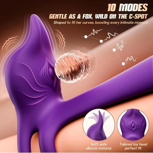 Buyging™ Fox-Shaped Clitoral Stimulator & 4.6in G-spot Vibrator With 10 Vibration Modes