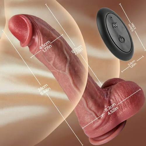 Buyging™ 3 Thrusting 9 Vibrating Adult Toy for G-Spot Stimulation Dildo 9.44 Inch