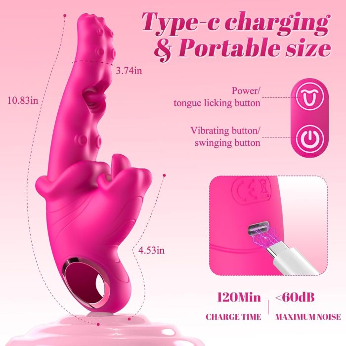 Buyging™ 10 Tongue Licking & Vibrating Realistic Tongue Vibrator for Women Pleasure