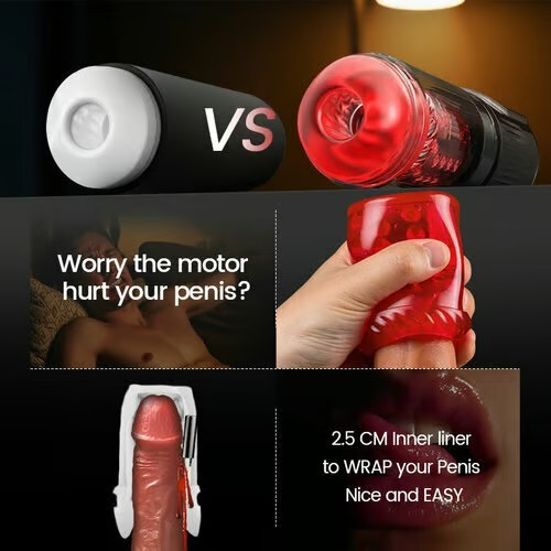 Buyging™ 360° Tongue Licking Lifelike Thick Sleeve with 7 Suctions Modes Blowjob Stroker