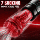 Buyging™ 360° Tongue Licking Lifelike Thick Sleeve with 7 Suctions Modes Blowjob Stroker