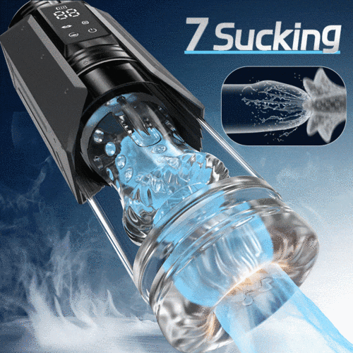 King - 7 Mode Vacuum Thrusting & Sucking & Vibrating Masturbator with LCD Display