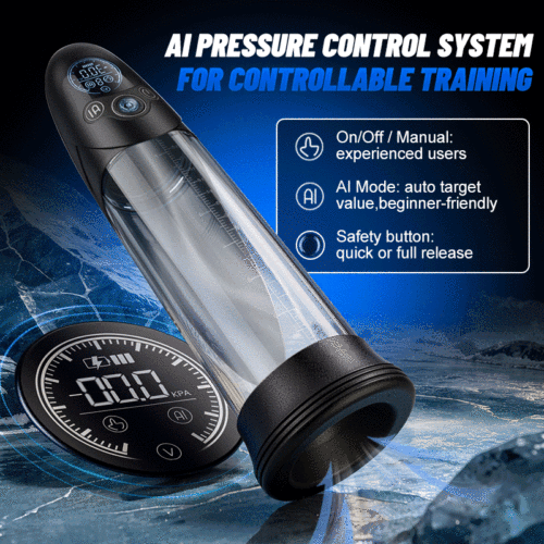Buyging™ BathFun Pro AI Pressure-Controlled 9 Vacuum Training Penis Pump