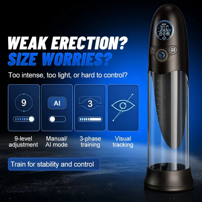 Buyging™ BathFun Pro AI Pressure-Controlled 9 Vacuum Training Penis Pump
