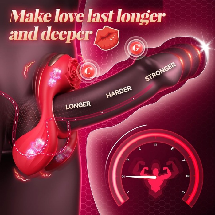 Buyging™ 3 Motor & 7 Vibrations for Clitoral Testicle Dual Stimulation Cock Ring
