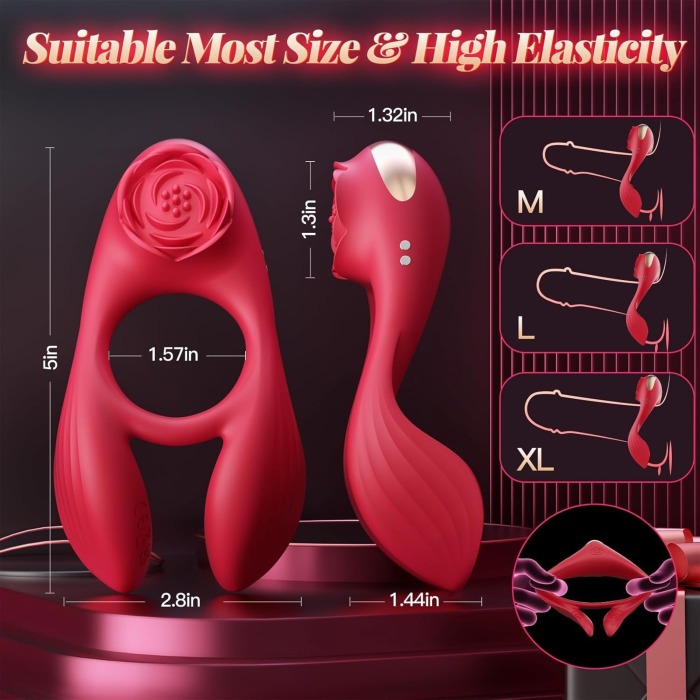 Buyging™ 3 Motor & 7 Vibrations for Clitoral Testicle Dual Stimulation Cock Ring