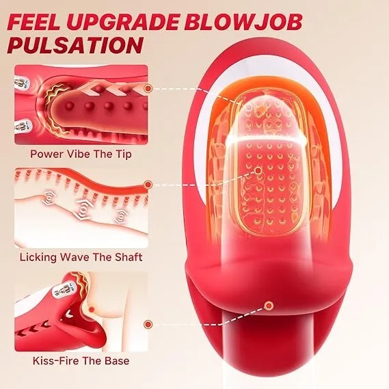 Buyging™ 10 Waving & 10 Vibrating in 3 Motors for 360° Blowjob Stroker
