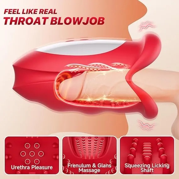 Buyging™ 10 Waving & 10 Vibrating in 3 Motors for 360° Blowjob Stroker