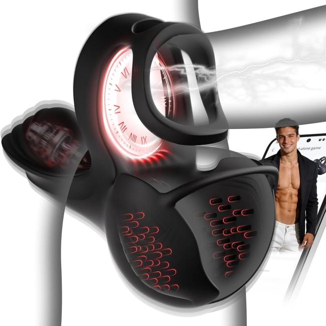 Buyging™ App-Controlled 9 Vibrating 3 Heating 360° Wrapping Penis Ring