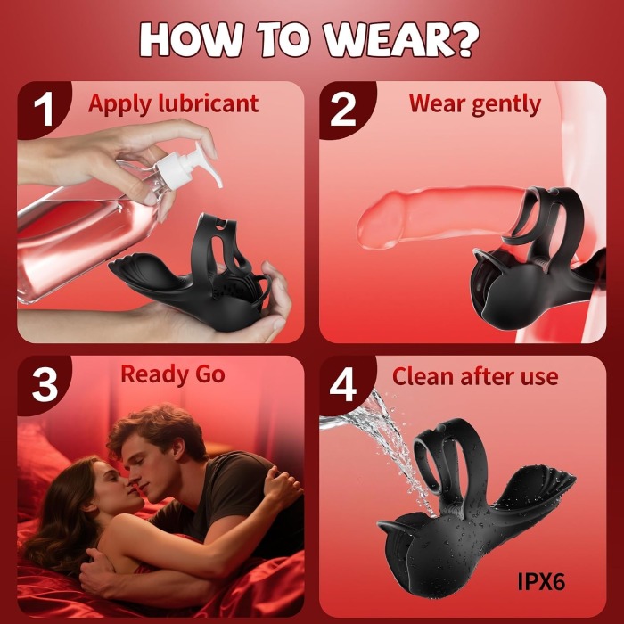 Buyging™ App-Controlled 9 Vibrating 3 Heating 360° Wrapping Penis Ring