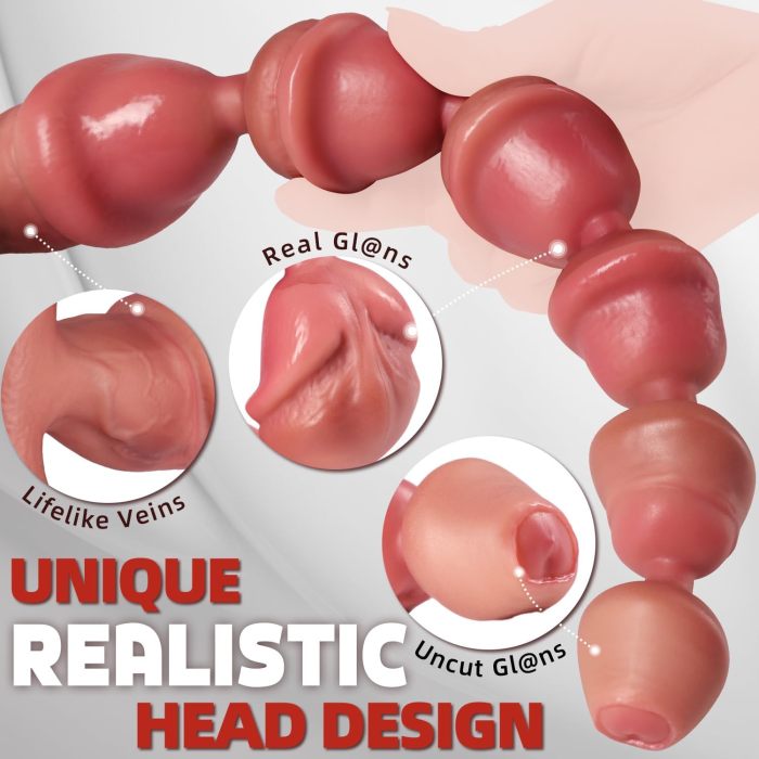Buyging™ Large 9 Speed ​​Vibrating Modes Anal Beads With Real Glans Shape
