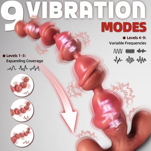 Buyging™ Large 9 Speed ​​Vibrating Modes Anal Beads With Real Glans Shape