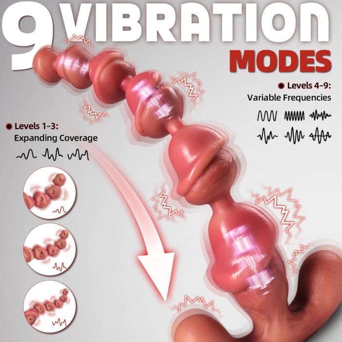 Buyging™ Large 9 Speed ​​Vibrating Modes Anal Beads With Real Glans Shape
