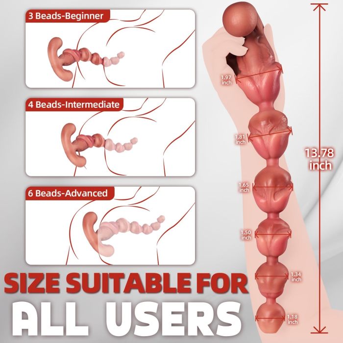 Buyging™ Large 9 Speed ​​Vibrating Modes Anal Beads With Real Glans Shape
