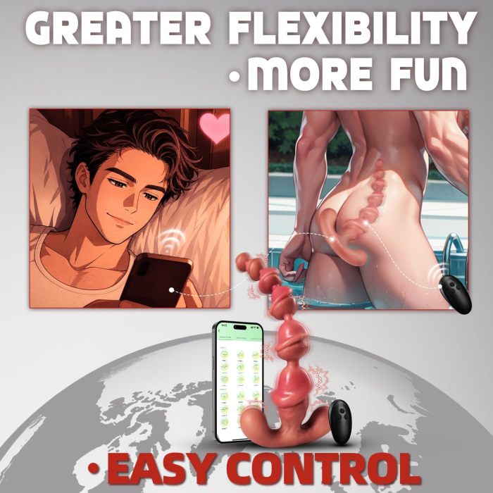 Buyging™ Large 9 Speed ​​Vibrating Modes Anal Beads With Real Glans Shape