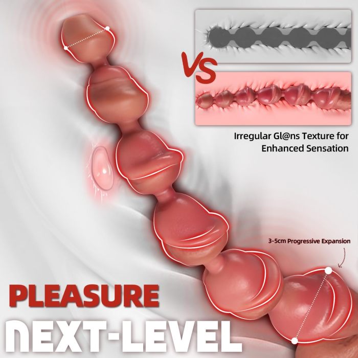 Buyging™ Large 9 Speed ​​Vibrating Modes Anal Beads With Real Glans Shape