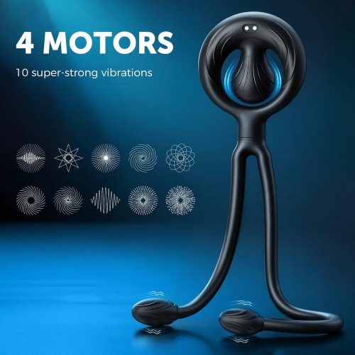 Buyging™ Anal Butt Plug Prostate Massager Penis Ring Vibrator with 10 Vibration Male Adult Sex Toy