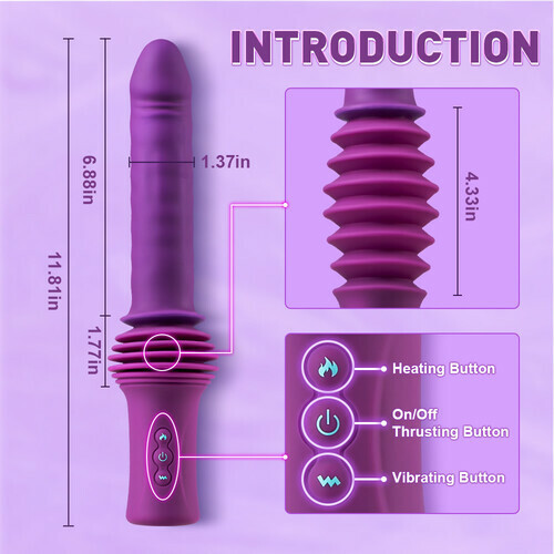 Powerful 145° Adjustable Base Heating Thrusting Vibrating Dildo Machine 11.81 Inch