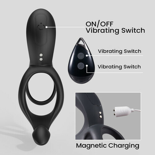 Maxwell 9 Vibration Couple Vibrator Penis Ring for Perineum C-spot G-spot Stimulation