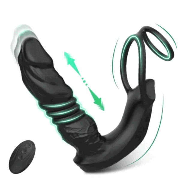 Edenlegend™ Bluetooth App Control 9 Vibrating Thrusting Dual Ring Prostate Massager