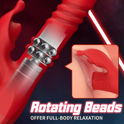 Edenlegend Cherry Red Dual Rotating Bead 10 Vibrating 6 Thrusting G Spot Vibrator