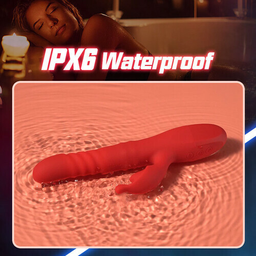 Edenlegend Cherry Red Dual Rotating Bead 10 Vibrating 6 Thrusting G Spot Vibrator