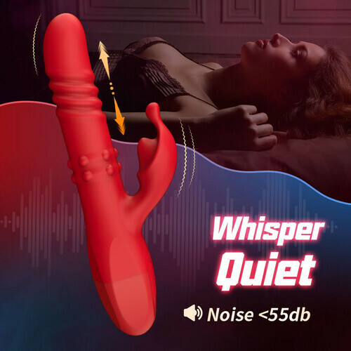 Edenlegend Cherry Red Dual Rotating Bead 10 Vibrating 6 Thrusting G Spot Vibrator