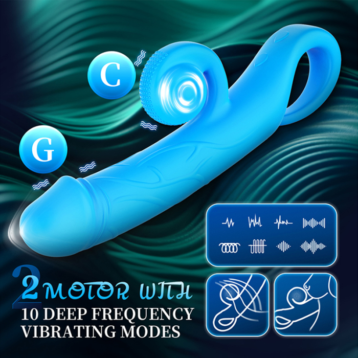 Edenlegend™ VibeCore-D10 – 10-Frequency Dual-Motor Vibrator, IPX7, Silicone + ABS, Multiple Colors