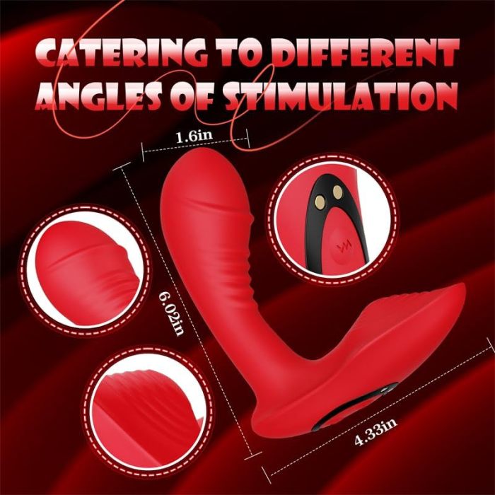 Edenlegend™ Scarlet Plug – 10-Mode Dual-Vibration Anal Plug, APP Version, Red Silicone, IPX7 Waterproof