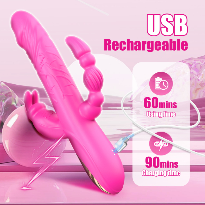Edenlegend™ PulseThrust – 3-in-1 Vibrator with 10 Modes, Dual Vibration & Thrusting, IPX6 Waterproof