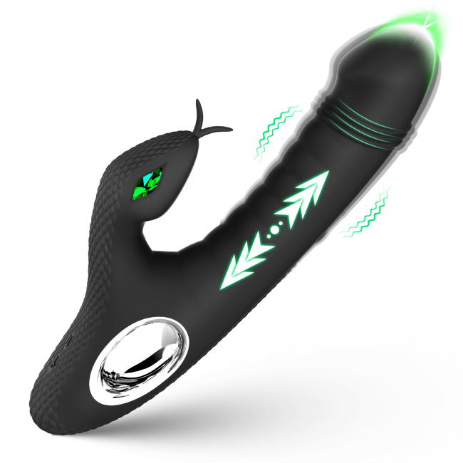 Edenlegend™ VibeBunny-X10 – 10-Mode Dual Motor Rabbit Vibrator, IPX7 Waterproof, Black Silicone + ABS