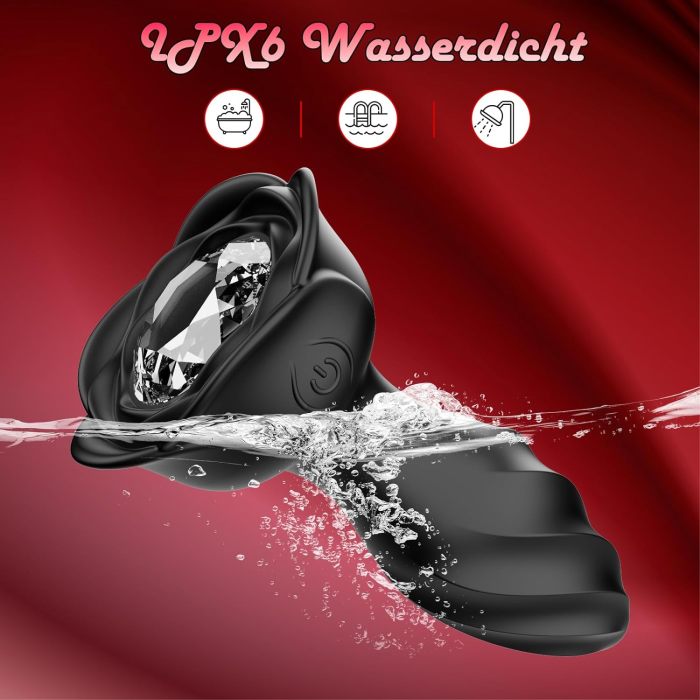 Edenlegend™ Velvet Plug – Remote-Controlled Vibrating Anal Plug, 10 Modes, IPX6 Waterproof, Black / Tiffany