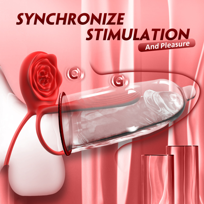 Edenlegend™ FlameLoop – 10-Mode Dual-Motor Vibrating Cock Ring, APP Version, Red Silicone + ABS