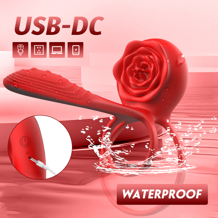 Edenlegend™ FlameLoop – 10-Mode Dual-Motor Vibrating Cock Ring, APP Version, Red Silicone + ABS