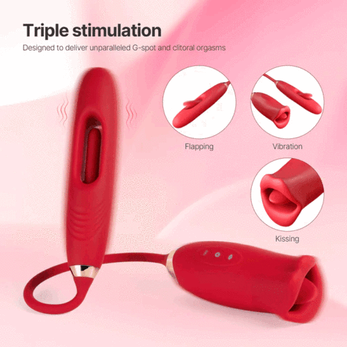 Hellofuntoys™ G Spot Flapping Vibrator with Kissing Function & Vibrating Tongue