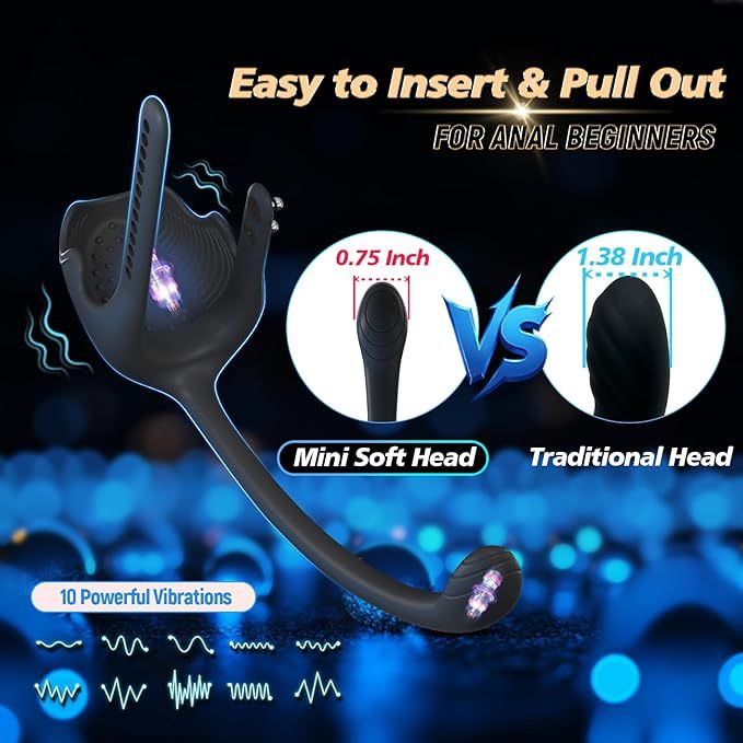 Hellofuntoys™ Prostate & Taint Stimulator - Adjustable Vibrating Cock Ring & Remote Control Anal Massager