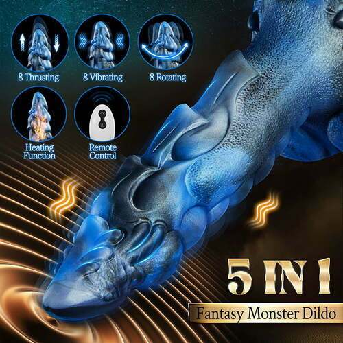 Leviathan 8 Thrusting Vibrating Swing Heating Huge Dildo with Suction Cup 9.5 Inch