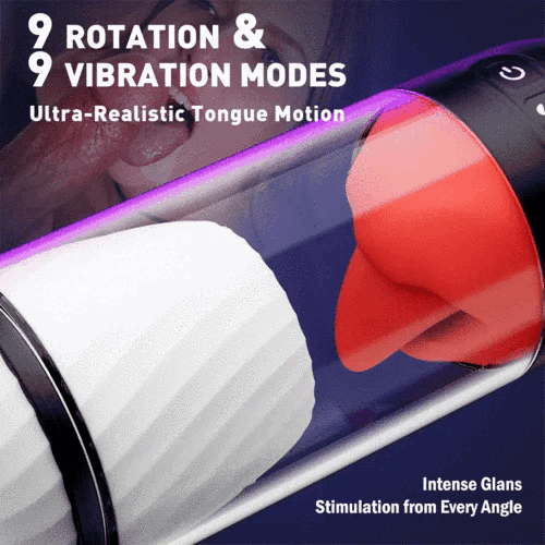 Hellofuntoys™ App Controlled Male Masturbator with 9 Tongue Licking & Vibration Modes