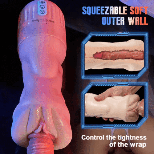 Hellofuntoys™ 5 Sucking 10 Vibrating Simulated Vagina Masturbator and Pussy Pocket