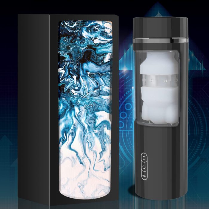 Hands-Free Male Oral Sex Toy with 6 Thrusts& Suctions 7 Vibrations (Milk White Sleeve)