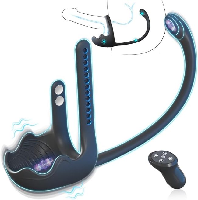 Hellofuntoys™ Prostate & Taint Stimulator - Adjustable Vibrating Cock Ring & Remote Control Anal Massager