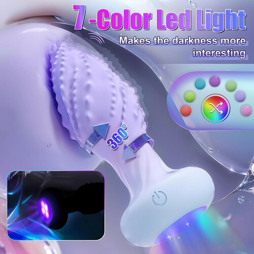 Little Monster 360° Rotating Anal Vibrator 10 Vibration Frequencies 7-Color LED Light