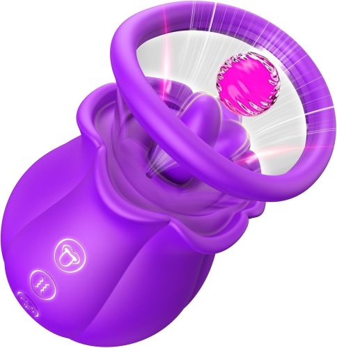 Hellofuntoys™ Sucking Vibrator - 3 in 1, Removable Cup, 360° Rotation G spot Vibrator with 9 Tongue Licking & Vibration & 3 Suctions