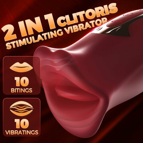 Hellofuntoys™ Pressb 10 Biting & 10 Vibrating Modes Stimulate Nipple Clitoral Women Vibrator
