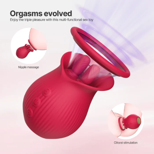 Hellofuntoys™ Tongue Magic: Interchangeable Clitoral & Nipple Sucker with 3-in-1 Pleasure Functions