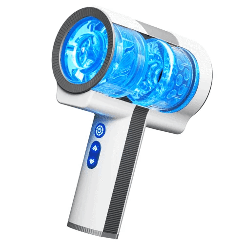 Hellofuntoys Double-Ended Handheld Vibrating Thrusting & Rotating Automatic Male Masturbator