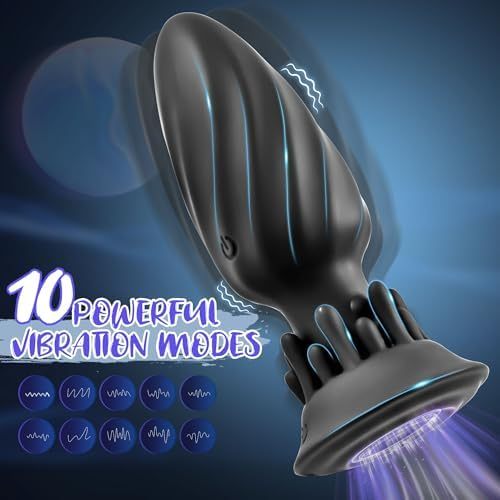 Hellofuntoys™ Rotating Anal Plug – 10 Vibration & Rotation Modes Prostate Massager with Tentacle Design & Remote Control